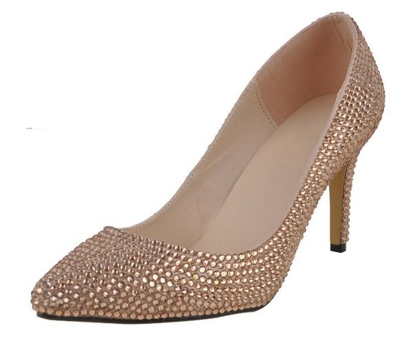 

2020 европейских и американских горный хрусталь stiletto bridal stoves crystal bredesmaid танцевальная обувь на высоком каблуке банкетная об, Black