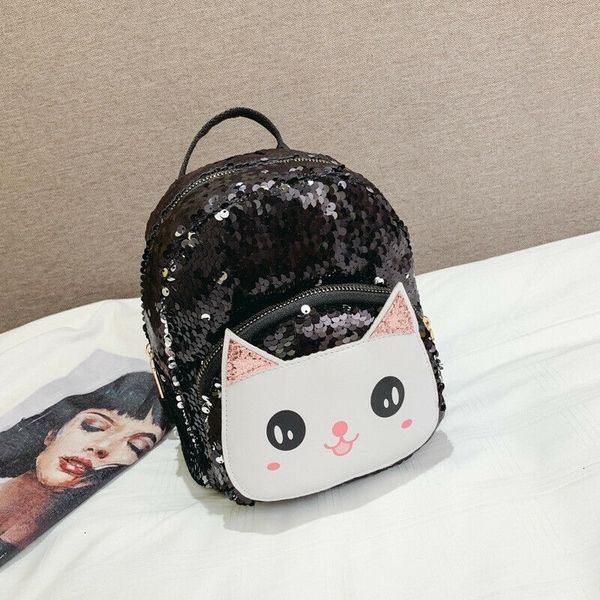 

Toddler Kid Girl Boy Cat Sequined Backpack Shoulders Outdoor Travel Bag Baby Girls Boys Cute Printing Backpacks