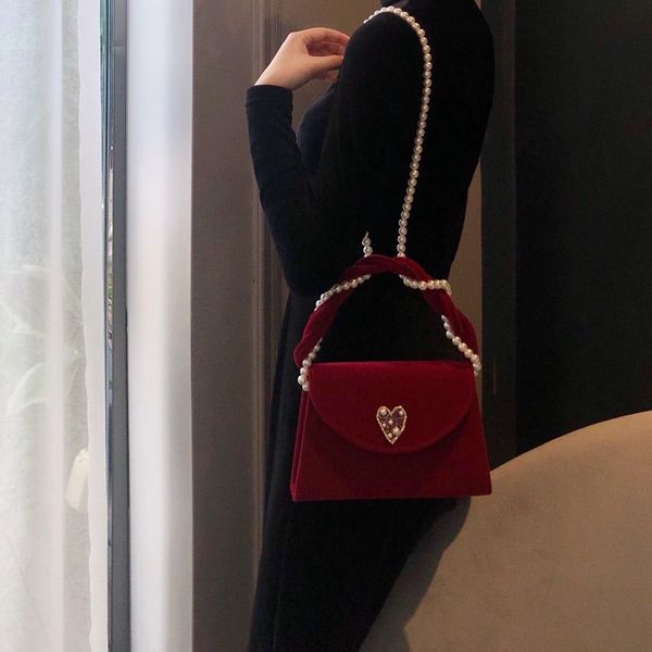 

scrub leather pearl crossbody bags for women 2020 chian shoulder bag sac a main female travel handbags and purses evening bags