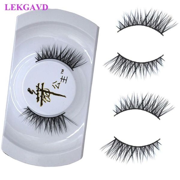 

fashion black luxurious 100% real mink natural thick false eye lashes cross half eyelashes sell