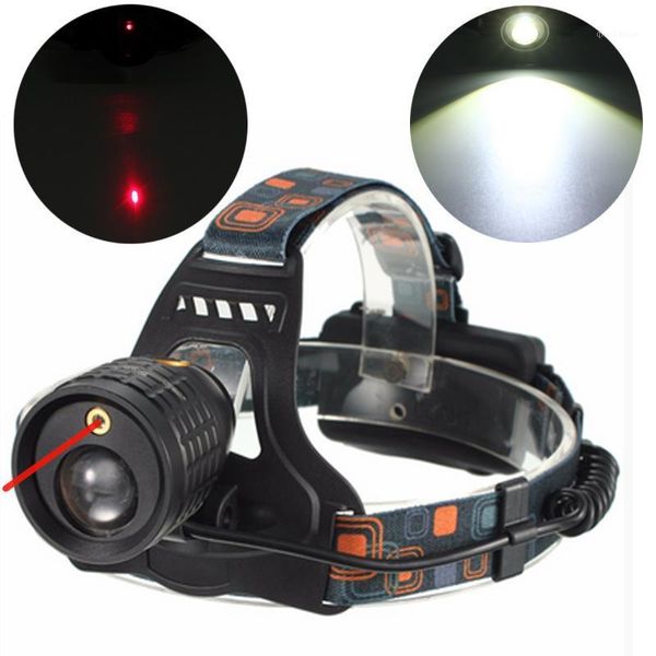 

laser headlamp 5000lm zoom led head lamp hunting red laser head torch 18650 rechargeable headlamp1