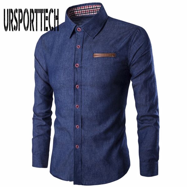 

2019 new brand men shirt business long sleeve denim shirts casual fashion slim fit camisa jeans masculine male clothing s-3xl y0104, White;black