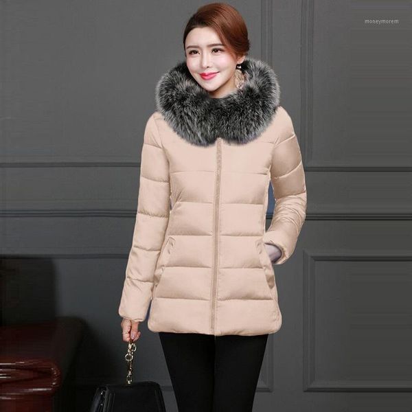 

2019 winter jacket women plus size 5xl warm winter coat lady clothing female jackets parkas fake fur collar womens down jacket1, Tan;black