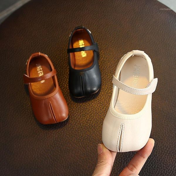 

spring girls casual single shoes princess soft bottom leather shoes baby children's1, Black