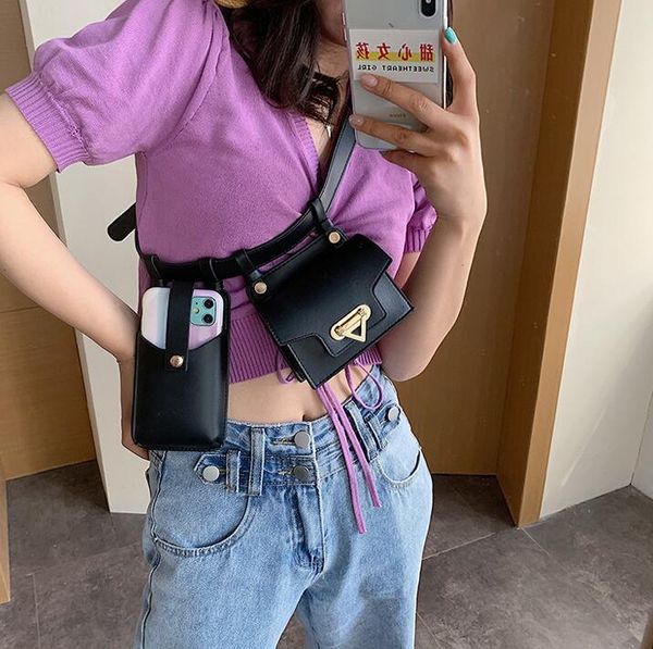 

2020 women chest bag girls waist bag versatile fashion one shoulder phone bags crossbody lady belt waist