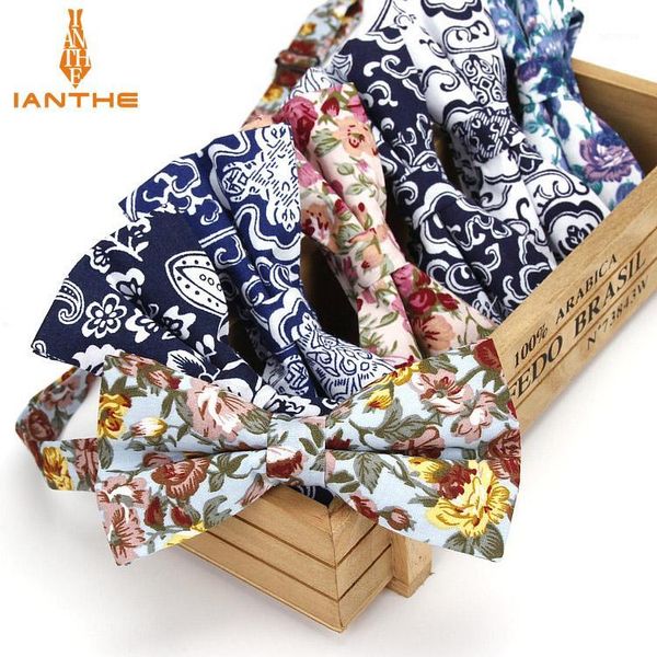 

ianthe brand new men's vintage flower cotton bow tie wedding suit bowtie for man male neckwear fashion butterfly gravata necktie1, Blue;purple