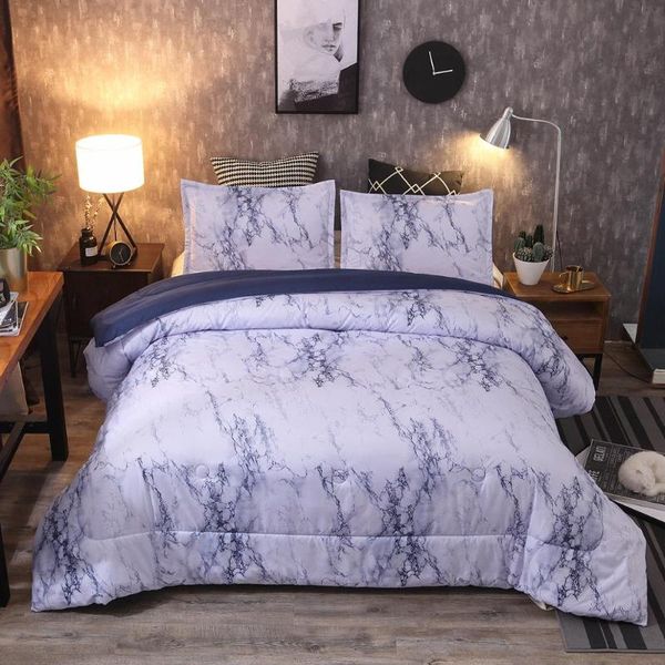 

marble comforter duvet filling polyester blue red color quilt filler queen size