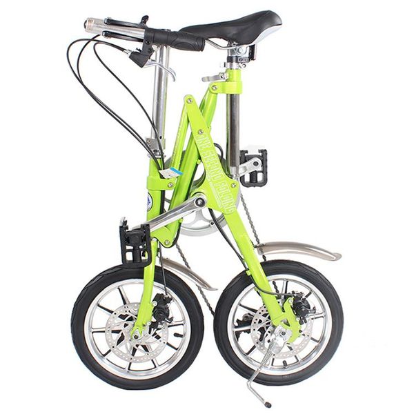 

strollers# 14 inch variable speed folding bicycle super light with high carbon steel front and rear disc brake bike