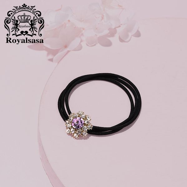 

kkorean ball royal purple glitter sasa headband headdress accessories hair rope elastic tie horsetail m, Silver