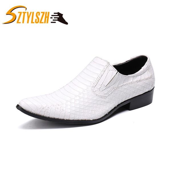 

classic print oxfords leather men shoes fashion casual pointed toe formal business male wedding dress flats snakes pattern shoes, Black