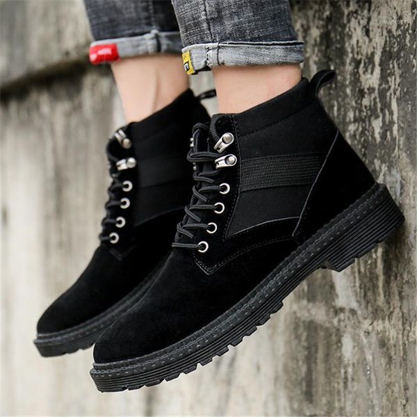 

boots 2021 brand men's snow winter plush warm motorcycle with non-slip ankle work shoes outdoor sneakers1, Black