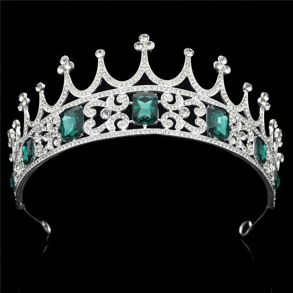 

luxury crystal tiaras bride crown queen metal headbands princess headdress bride headpiece wedding hair jewelry head accessories, Golden;silver