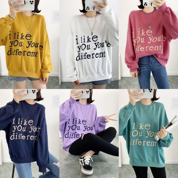 

mwaof 2020 рукава новые корейские печатный длинный круглый tv0fe средней длиной пальто свитер осень потерять осень пальто шеи случайного сви, Black