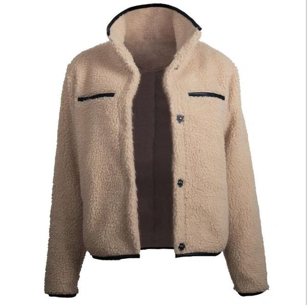 

2020 foreign trade style women's button lapel fur one-piece ladies plush fur coat women autumn and winter, Black