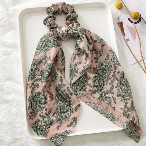 

fashion sweet print scrunchie women ribbon elastic hair band hair rubber ropes ponytail holder for girls accessories