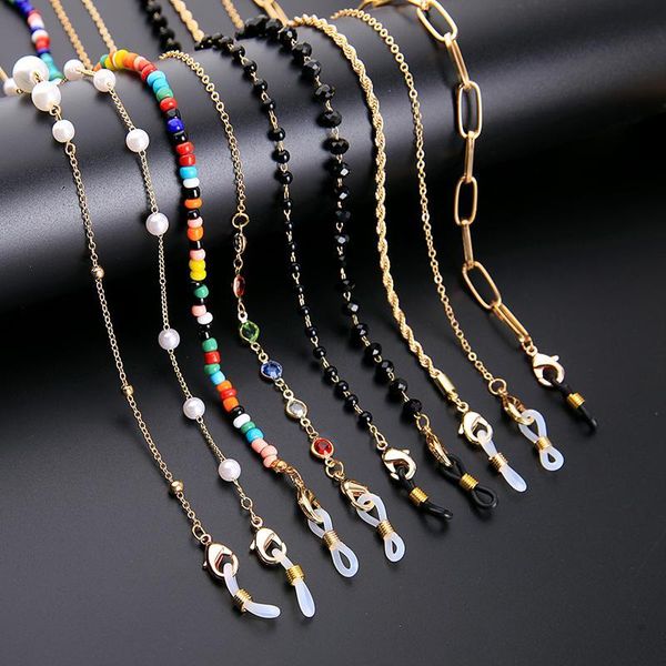 

kissme sunglasses masking chains for women multiple acrylic pearl crystal eyeglasses chains 2021 new fashion jewelry wholesale h jllusy