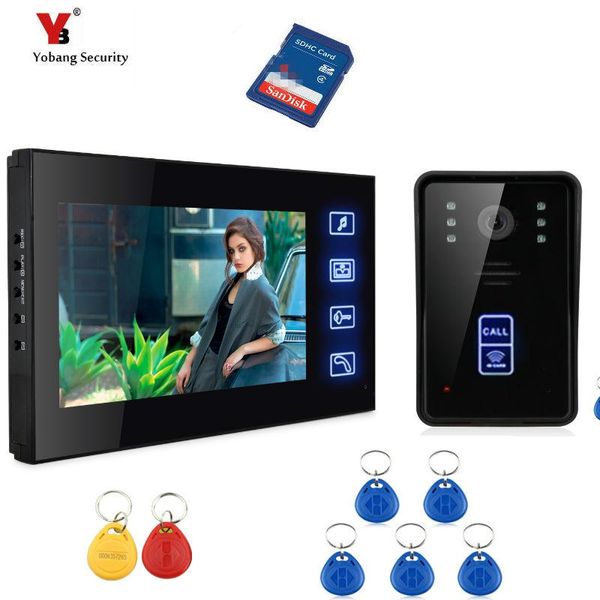 

yobang security 7 inch wired video door phone doorbell chime with video recording and p taking function door intercom