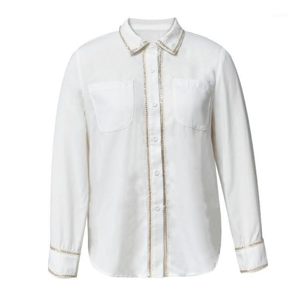 

2020 christmas new all-match commuter jacket women's niche light and thin mature korean version loose wild retro white shirt1