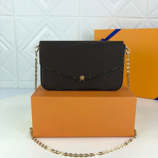 

designers damier pochette with women shoulder box luxurys flowers brown félicie crossbody handbags leather azur bag canvas bags coated ipek