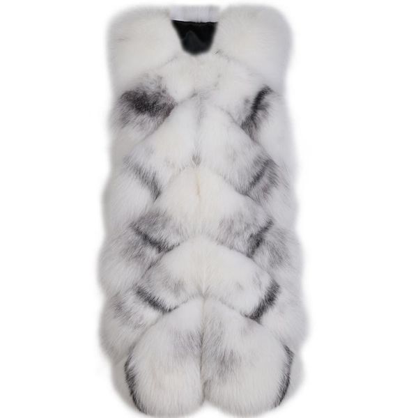 

women's fur & faux gilet ladies cross real women natural vest, Black