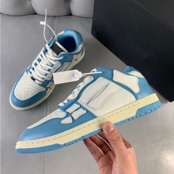 

skel-low-sneakers bones luxury designer men spring shoes leather fashion hi upper eva footbed applique high-sport shoe rggl