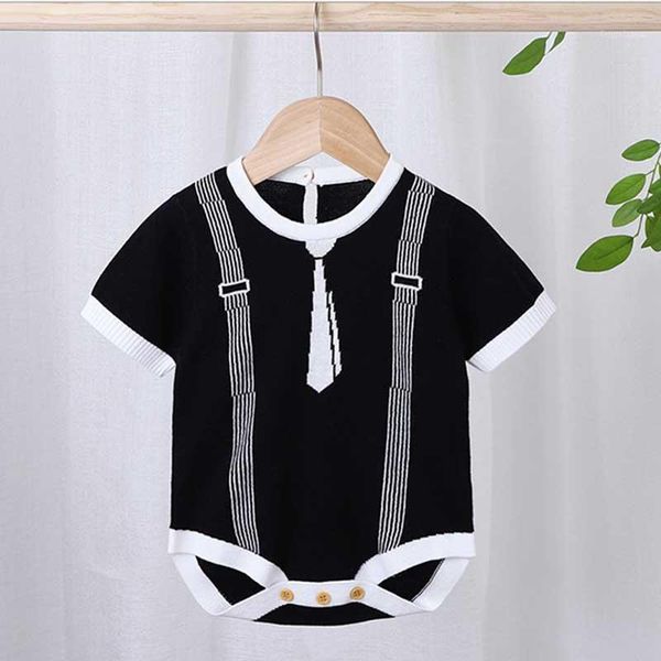 

rompers toddler boys gentleman suit short sleeve cotton baby bodysuit summer born clothing casual sets infant kids clothes1, Blue