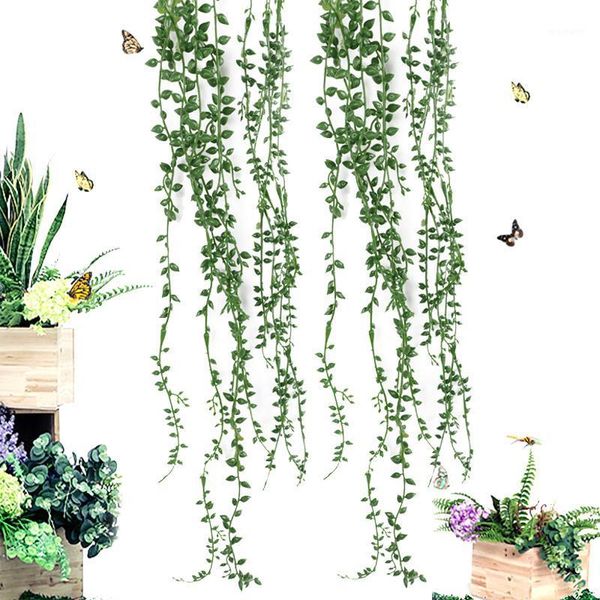 

decorative flowers & wreaths artificial flower string pu fake tear of lover diy green wall hanging plant succulents garden wreath home party