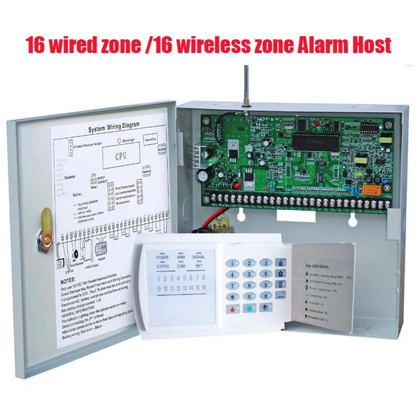 

alarm systems 16 zones wired and wireless control pane home security host