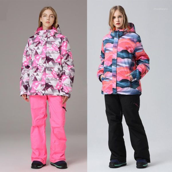 

skiing suits winter warm ski sets women waterproof windproof and snowboarding jacket pants suit female snow costume outdoor sportwear1