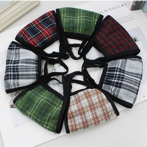 

plaid warm striped face thicken dust-proof homeware washable reusable masks housekeeping designer mask t2i5881