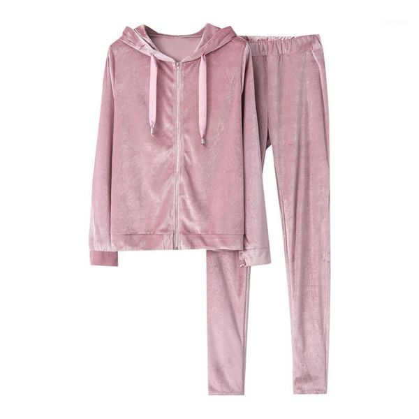 

gym clothing women casual zipper sweater trousers set two-piece suit crop + pants1, White;black