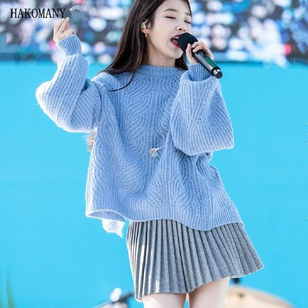 

2 pieces set vintage knitting twist slit back backless sweat korea clothing women pleated mini skirt long sleeve knitwear jumper, Gray