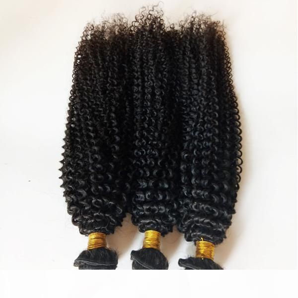 

european peruvian virgin kinky curl hair weaves factory wholesale and retail 3 4 5pc lot malaysian mongolian brazilian human hair weft, Black
