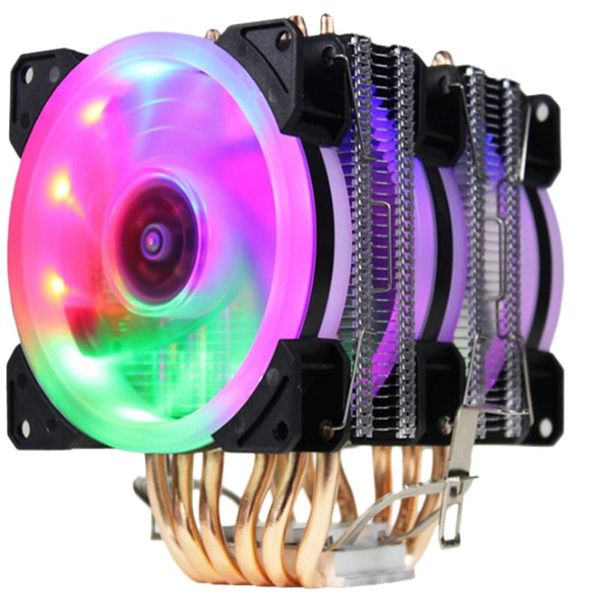 

6 heatpipes cpu cooler fan with rgb dual-tower radiator 9cm fan cooling heatsink for intel 775/1150/1151/1155/1156/1366 for amd