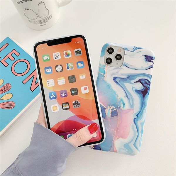 

flykylin роскошный мраморный телефон чехол для iphone 12 11 11pro max x xr xs max 7 8 plus se 2020 мягкая imd bbydzy packing2010