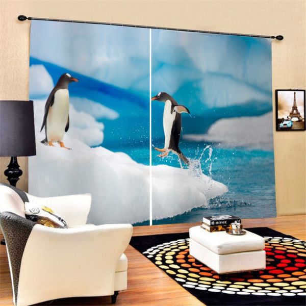 

animal curtains cute cartoon penguin kitchen curtains living room decor window curtain living room custom window treatments