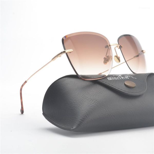 

fashion oversize square gradient sunglasses women metal half frame gradient sun glasses design female mirror shades glasses fml1, White;black