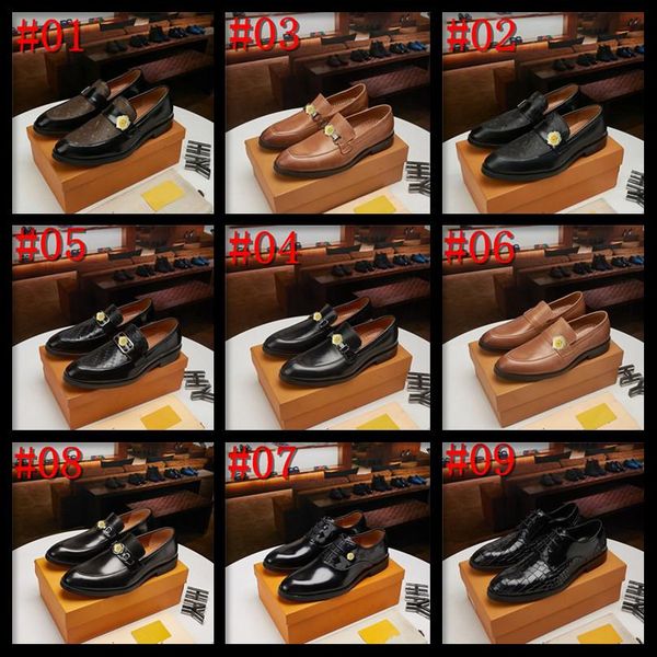 

c5 new 2018 luxury men dress shoes formal wedding genuine leather shoes retro brogue business office men's flats oxfords for men 11, Black