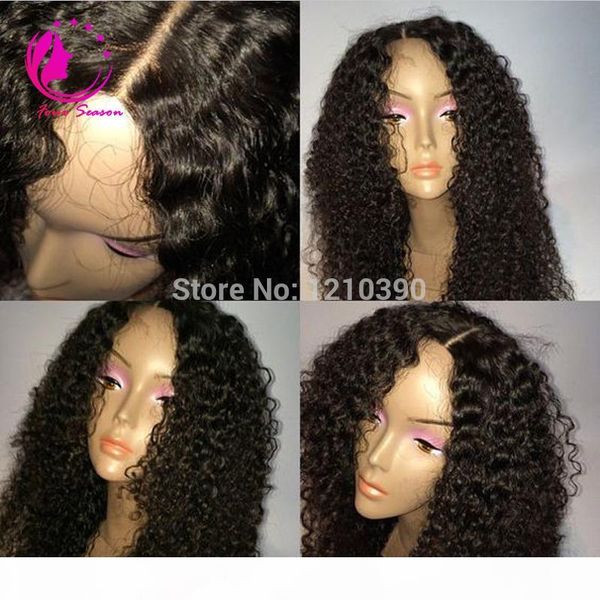 

glueless full lace human hair wig curly unprocessed virgin brazilian deep curly wig for black woman natural hairline hip, Black;brown