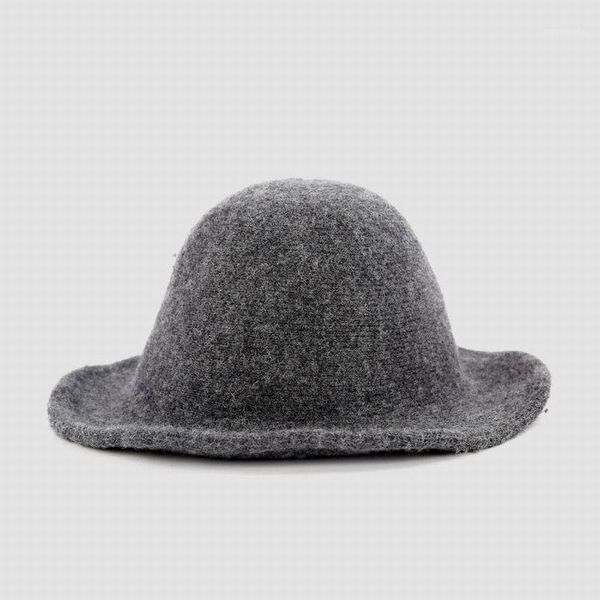 

2019 winter style simple dome hat pure color wool fisherman's hat1, Blue;gray