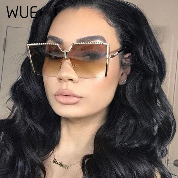 

designer glasses windproof frameless fashion luxury glasses uv400 gradient sun sunglasses vintage new siamese brand pgfpr