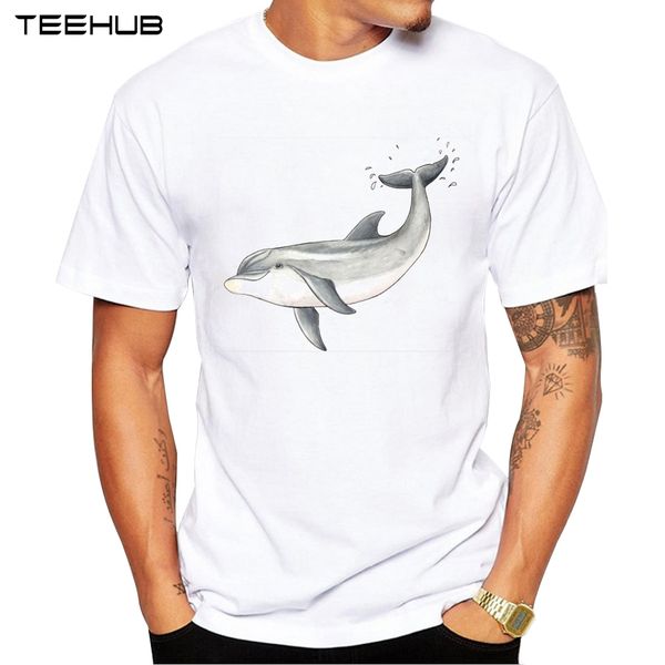 

2019 fashion men t-shirt hipster short sleeve t shirt baby dolphin printed tee o-neck casual sport hooded sweatshirt hoodie