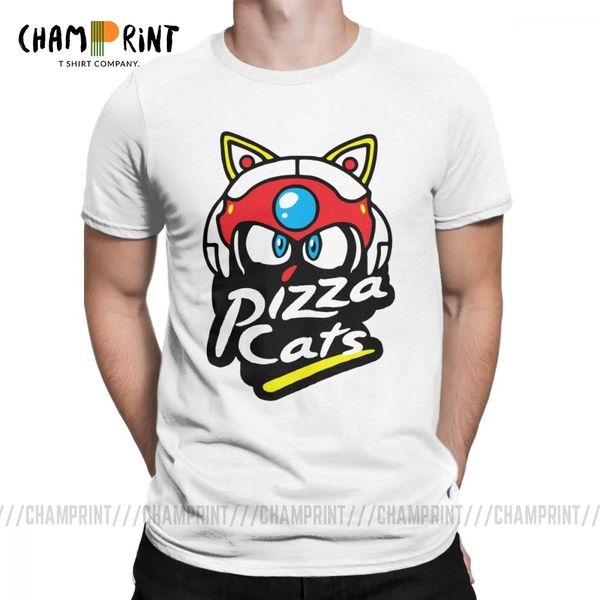 

sport pizza cats t shirts men cotton vintage t-shirts crewneck samurai pizza cats tees short sleeve graphic