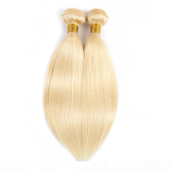 

#613 blonde straight hair weave bundles brazilian peruvian indian malaysian remy human hair extensions 1 or 2 bundles 10-28 inch wholesale, Black