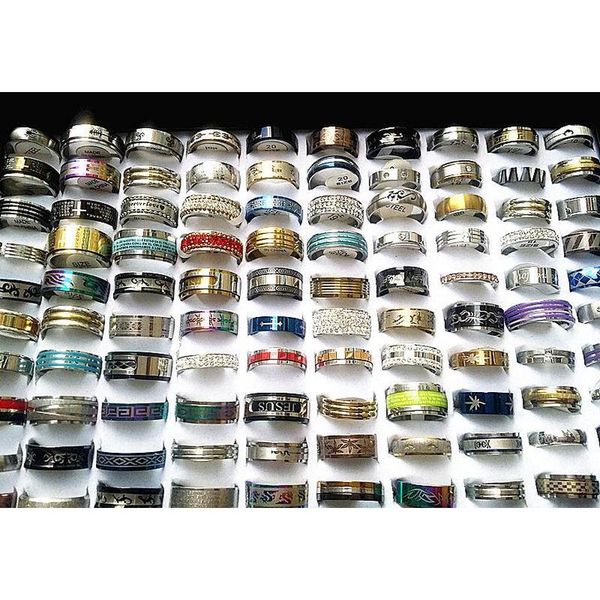 

wholesale 50pcs mixed lots mens womens stainless steel rings fashion jewelry party ing r wmteyb hat7890, Silver