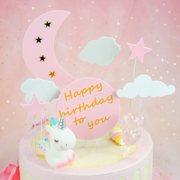 

enfro moon baking cloud sponge cakedecoration plug-in p sugar-turning dessert table flag moon star cloud sponge card cake cake cakedecoratio