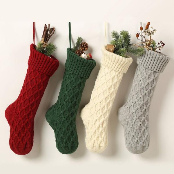 

christmas decorations sock gifts xmas tree decor stockings pendant ornaments kids candy bag gift decoration for home 1pcs1