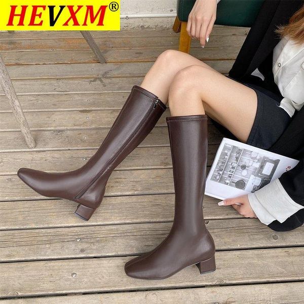 

boots springy, slim and tall, autumn/winter 2021, casual cavalier boot high heel women shoes 2021 fashion winter, Black