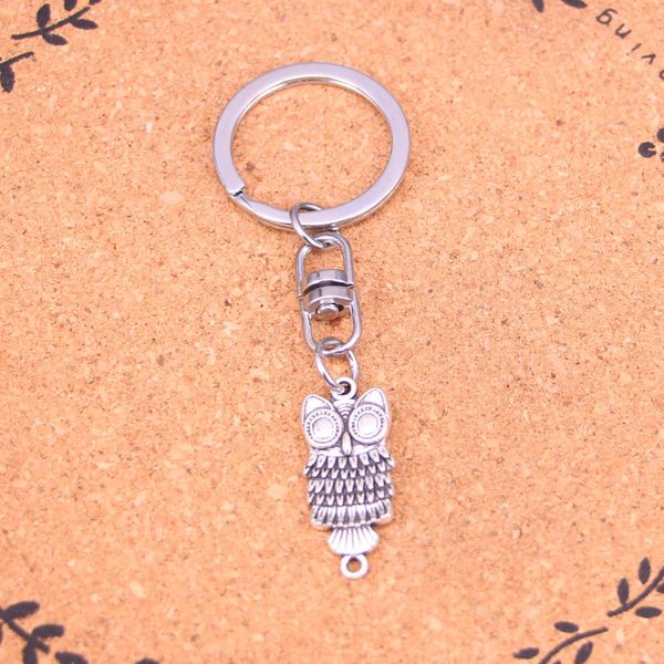 Keychain de moda 17*13mm Conector de Owl Pingententes Diy Jewelry Car Chain Chain Ring Setenting para presente