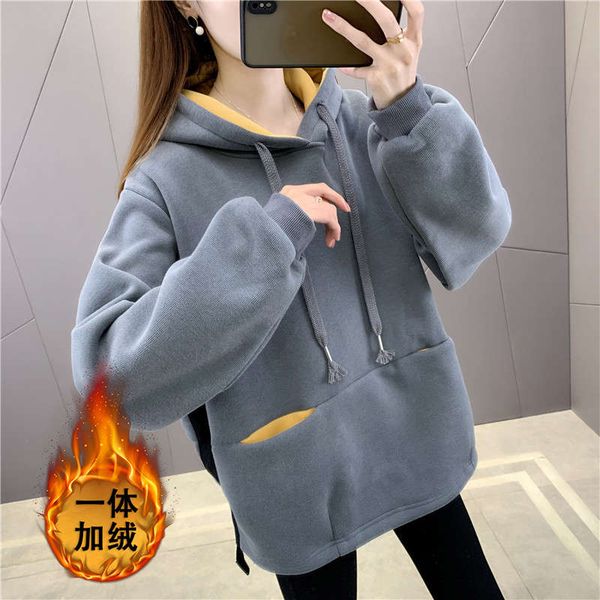 

2sf4bclothing 2020 new sweater women's autumn and winter plush loose korean versatile coat foreign style, Black